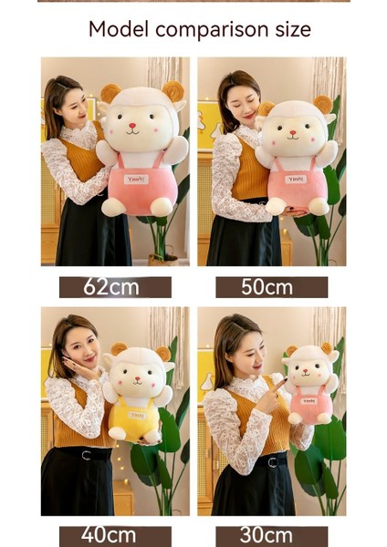 Kayış Yün Peluş Oyuncak Bebek Çizgi Film Çift Kuzu Bebek Pembe (Yurt Dışından)