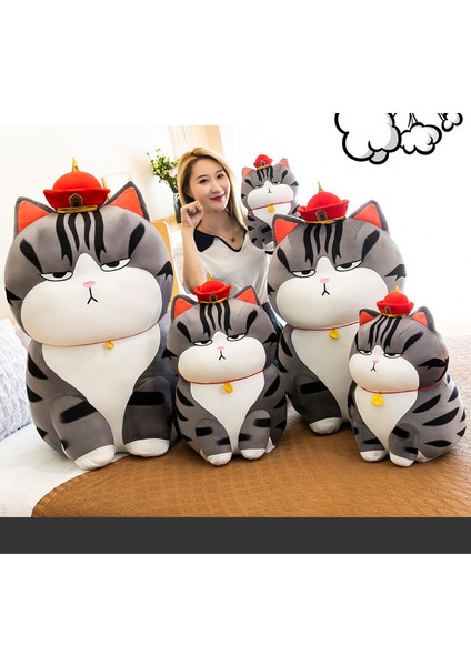 Kedi Yastık Bebek Anime Peluş Oyuncaklar Gri (Yurt Dışından)