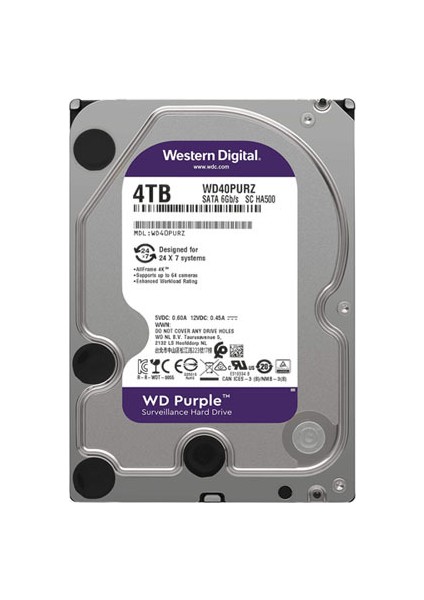 3.5 Purple 4tb 5400RPM 256MB Sata3 Güvenlik HDD WD42PURZ (7/24)