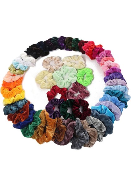 53X Renkli Scrunchies Saç Band Lady Bobble Saç Bağları Halatlar Saç Dekorları (Yurt Dışından) fiyatları