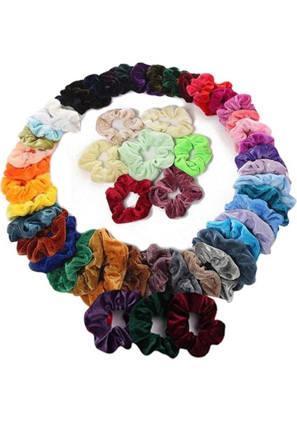 53X Renkli Scrunchies Saç Band Lady Bobble Saç Bağları Halatlar Saç Dekorları (Yurt Dışından) modelleri