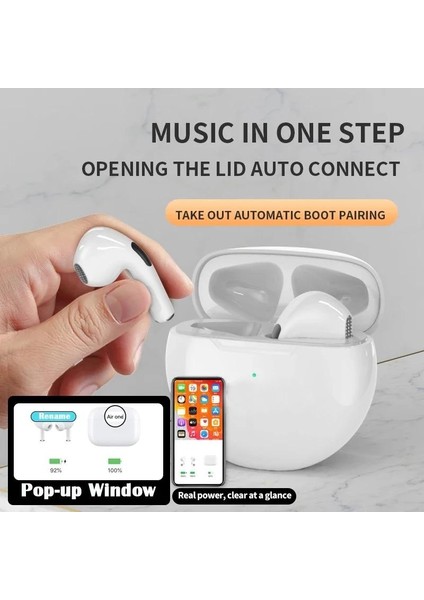 Tws Bluetooth Kulaklıklar Pro 6 Kablosuz Kulaklık Oyun Mikrofonlu Kulaklıklar Xiaomi Huawei iPhone Telefon Için modelleri