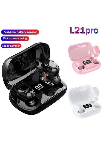 Happy World Shopping L21 Pro Tws Bluetooth Kablosuz Kulaklıklar Su Geçirmez Stereo Kulak Içi Spor Kulaklıkları iPhone Huawei Xiaomi Müzik Kulaklık