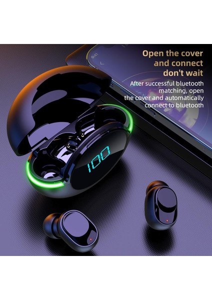Tws Bluetooth 5.1 Kulaklık Y80 Kablosuz Kulaklıklar Stereo Gürültü Ios / Android Için Mikrofonlu Spor Su Geçirmez Kulaklık Önleme