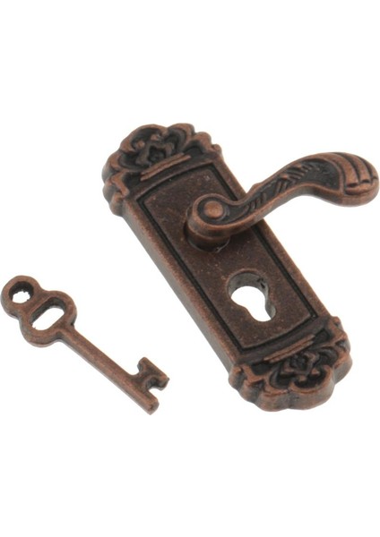 1:12 Dollhouse Minyatür Vintage Kapı Kilidi Tolbarı Sağ Tutma Bronz Metal (Yurt Dışından)