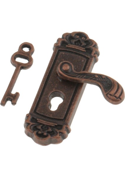 1:12 Dollhouse Minyatür Vintage Kapı Kilidi Tolbarı Sağ Tutma Bronz Metal (Yurt Dışından)