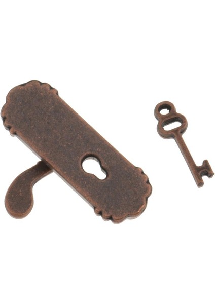 1:12 Dollhouse Minyatür Vintage Kapı Kilidi Tolbarı Sağ Tutma Bronz Metal (Yurt Dışından)