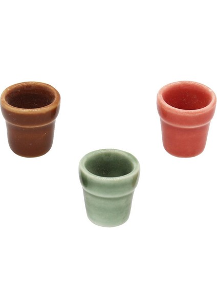 3 Adet  1/12 Ölçekli Flowerpots Minyatür Dollhouse (Yurt Dışından)