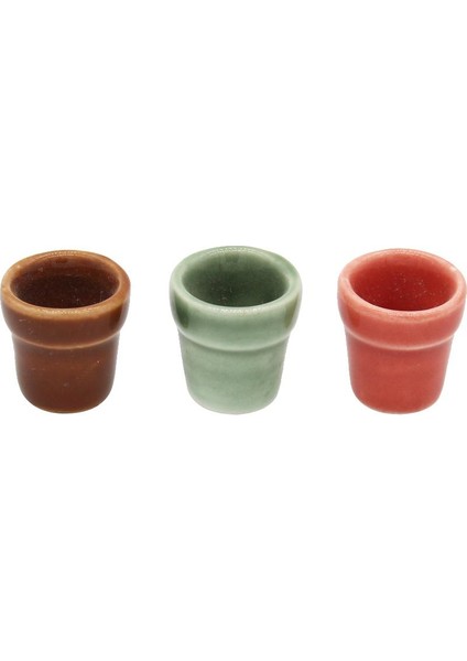 3 Adet  1/12 Ölçekli Flowerpots Minyatür Dollhouse (Yurt Dışından)