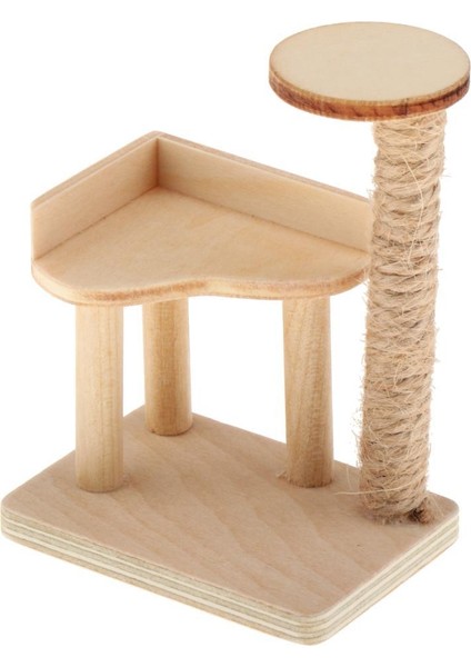 1:12 Ölçekli Dollhouse El Yapımı Ahşap Organizatör Rafı Kedi Ağacı Süslemesi (Yurt Dışından)