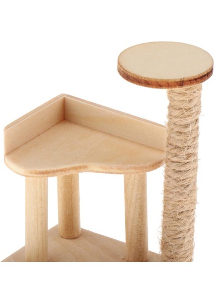 1:12 Ölçekli Dollhouse El Yapımı Ahşap Organizatör Rafı Kedi Ağacı Süslemesi (Yurt Dışından)