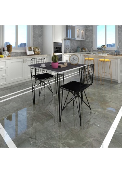 Knsz Masa Sandalye Takımı HEM75MAZLUM Grisyh 060*060 2 Sandalye Syhsyh