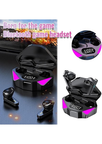Yeni Oyun Kulaklıkları Bluetooth Kablosuz Kulaklık 5.0 Tws LED Ekranlı Kulaklık Gamer Moda Handsfree Kulakiçi fırsatları