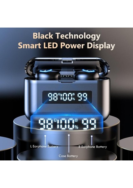 Kablosuz Kulaklıklar 2200MAH Şarj Kutusu Spor Suya Dayanıklı Kulakiçi Bluetooth 5.0 Kulaklık Mikrofonlu Kulaklıklar fiyatları