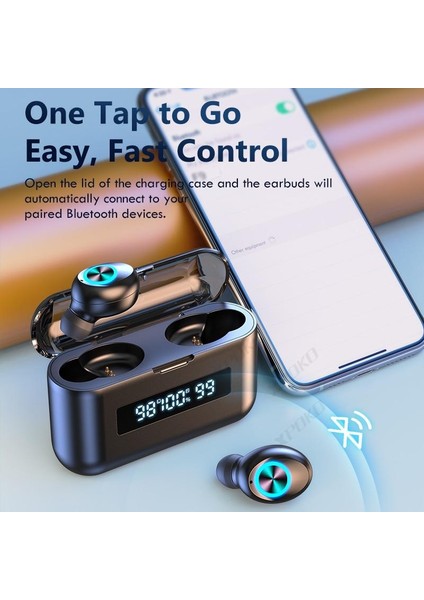 Kablosuz Kulaklıklar 2200MAH Şarj Kutusu Spor Suya Dayanıklı Kulakiçi Bluetooth 5.0 Kulaklık Mikrofonlu Kulaklıklar modelleri