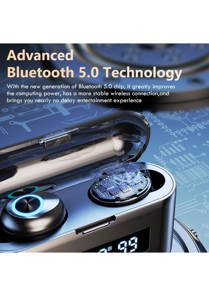 Kablosuz Kulaklıklar 2200MAH Şarj Kutusu Spor Suya Dayanıklı Kulakiçi Bluetooth 5.0 Kulaklık Mikrofonlu Kulaklıklar fırsatları