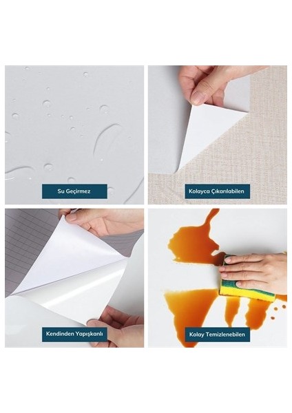 Eshopinlock Mermer Desenli Masa Tezgah Mutfak Su Geçirmez Yapışkanlı Folyo Sticker Siyah 5x0,6m