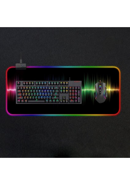 Gms-X5 Rgb Oyun Mouse Pad, Boyut: 300 x 800 x 4mm-Ses Dalgası (Yurt Dışından)