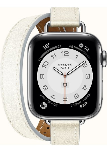 Hermes Kordon Double Attelage Apple Watch 38/40/41MM Uyumlu ( Logolu)