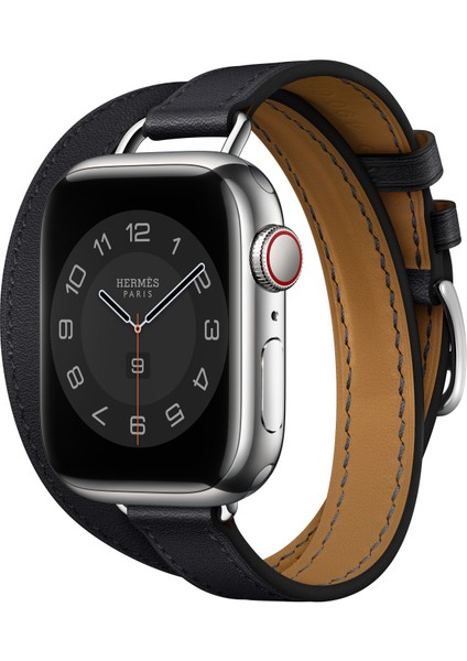 Hermes Kordon Double Attelage Apple Watch 38/40/41MM ve s10 42mm ile Uyumlu ( Logolu)