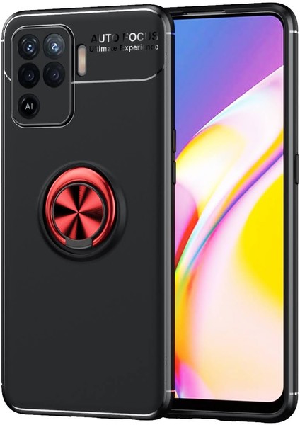 Oppo Reno 5 Lite Kılıf Yüzüklü Manyetik Ravel Silikon