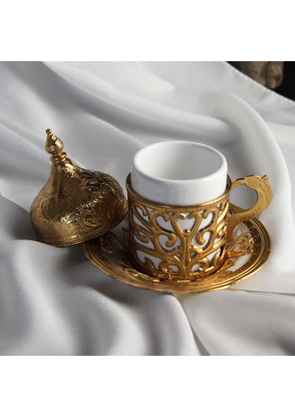Kahve Fincan Tekli Gold Model