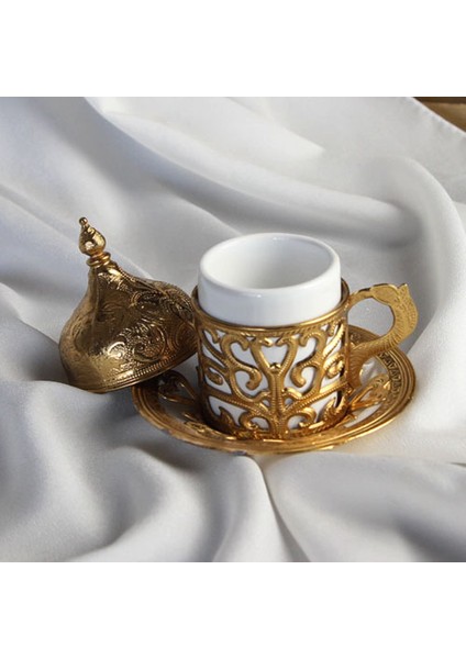 Kahve Fincan Tekli Gold Model