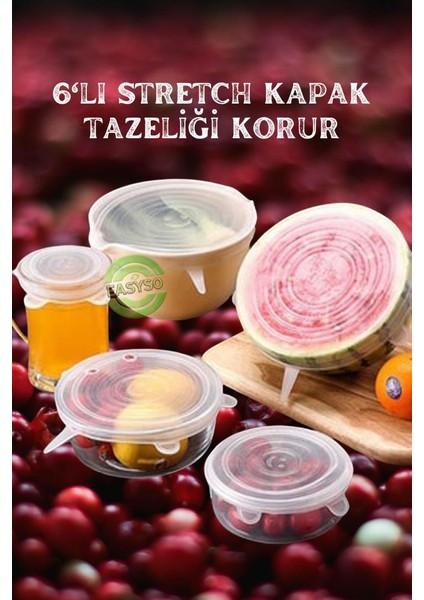 Easyso Silikon 6'lı Streç Kapak