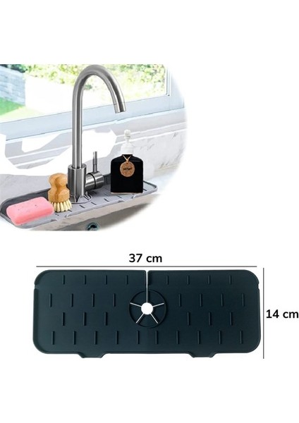 Lavabo Için Silikon Esnek Mat Musluk Sapı Damlama Tutucu Raf Mutfak Tezgahı Sıçrama Koruma