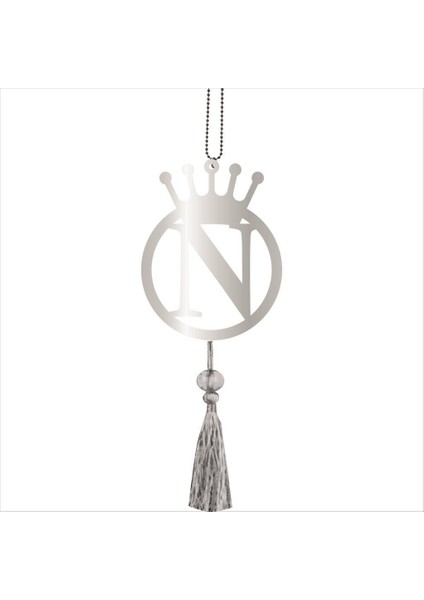 Çift Taraflı Ayna N Yazılı Krom Ayna Pleksi Araba Dikiz Aynası Süsü