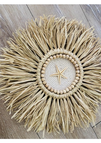 Wall Decoration Art Bohem Makrome Yıldız ve Boncuk Detaylı Duvar Dekorasyon Ürünü 4’lü Set