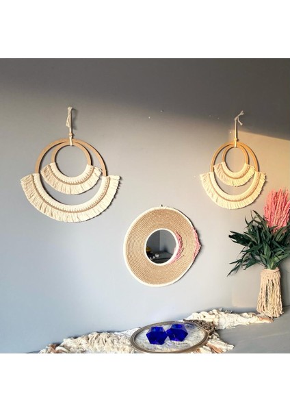 Wall Decoration Art Bohem Makrome Duvar Dekorasyon Ürünü 3’lü Set