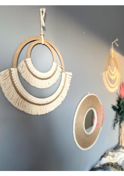 Wall Decoration Art Bohem Makrome Duvar Dekorasyon Ürünü 3’lü Set