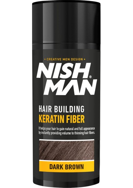 Nıshman Saç Dolgunlaştırıcı Keratin Fiber (Koyu Kahve)+ Sabitleyici Spray (Set)