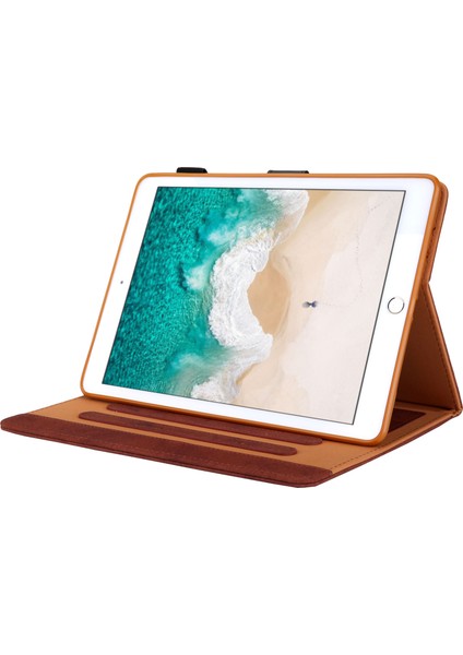 iPad 9.7 (2018) Için Tablet Kılıfı - Koyu Kahverengi (Yurt Dışından)