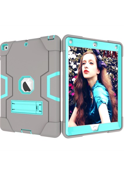iPad 9.7 (2018) Için Tablet Kılıfı - Gri / Açık Mavi (Yurt Dışından) modelleri