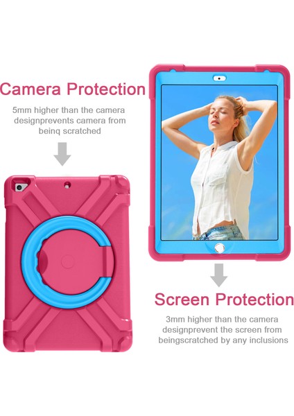 iPad Air 2 Için Tablet Kılıfı - Pembe / Mavi (Yurt Dışından)