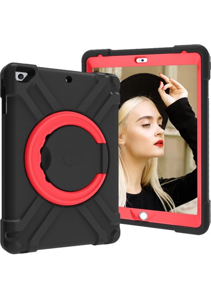 iPad Air 2 Için Tablet Kılıfı - Siyah / Kırmızı (Yurt Dışından)