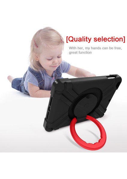 iPad Air 2 Için Tablet Kılıfı - Siyah / Kırmızı (Yurt Dışından)