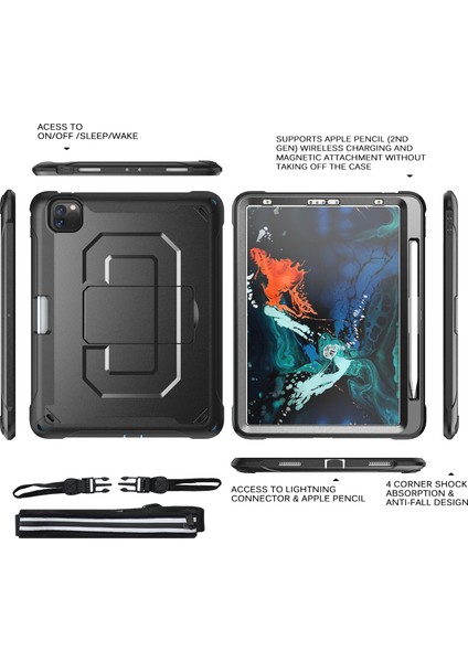 iPad Pro 11-Inch (2020) Için Tablet Kılıfı - Siyah (Yurt Dışından) fırsatları