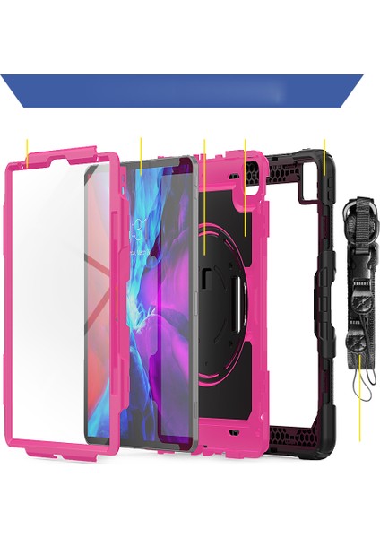 iPad Pro 12.9-Inch (2021) Için Tablet Kılıfı - Siyah / Pembe (Yurt Dışından) fırsatları