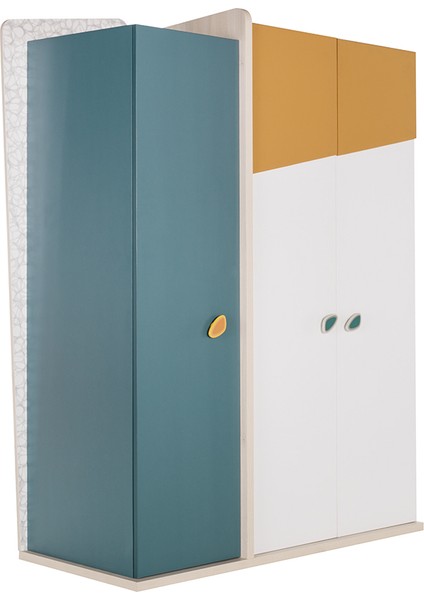 Rengarenk Stone 3 Kapaklı Gardrop