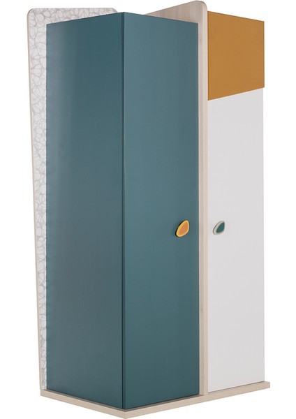 Rengarenk Stone 2 Kapaklı Gardrop