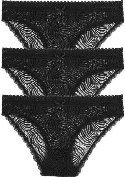 3 Lü Dantelli Slip Külot