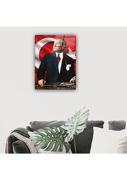 Atatürk Serisi Cam Tablo 30 x 40 cm