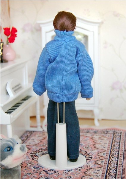 1/12 Dollhouse Minyatür Porselen Bebek Erkek Mavi Sweater Insan Figürleri (Yurt Dışından) fırsatları