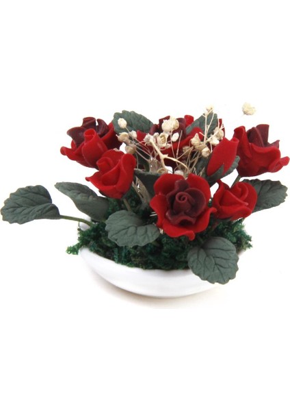 1/12 Çiçeği Seramik Pot Dekor (Yurt Dışından)