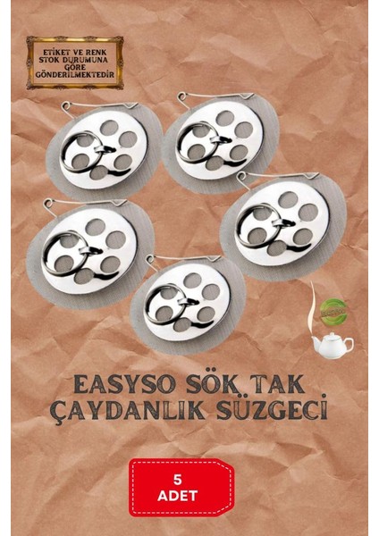 Eva 5 Adet Çaydanlık Içi Süzgeç Demlik Içi Çay Süzgeçi