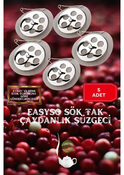 Eva 5 Adet Çaydanlık Içi Süzgeç Demlik Içi Çay Süzgeçi