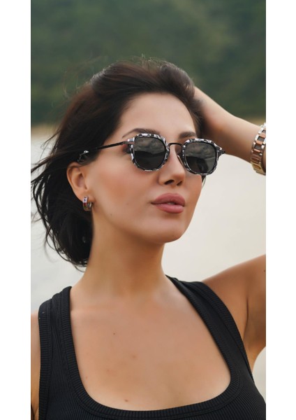 s Dikdörtgen Kamuflaj Çerçeceli Unisex Güneş Gözlüğü AE2105C3